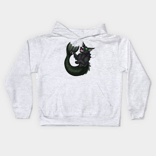 Purrmaid: Black Kids Hoodie by spyroid101